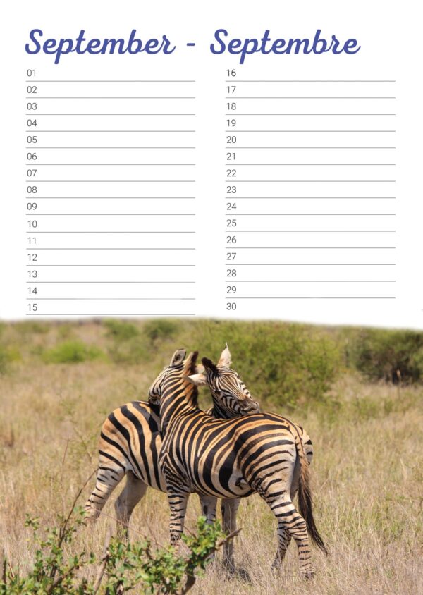 Verjaardagskalender 'Animals in Love' September