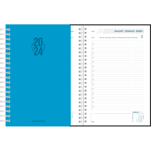 Agenda Daily 2024 wire-o - Blauw