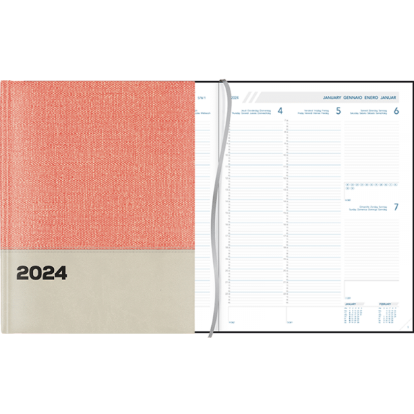 Agenda Plan-a-week 2024 gebonden - roze