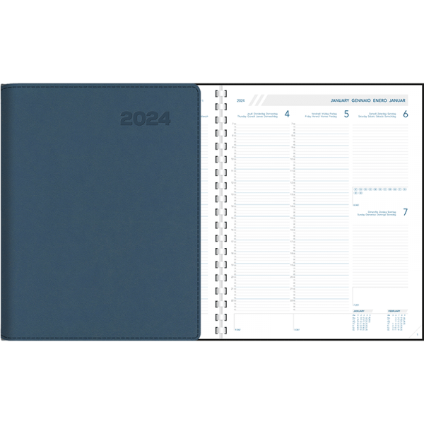 Agenda Plan-a-week 2024 perl - blauw