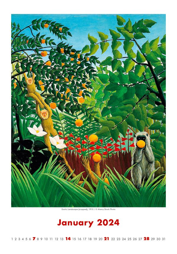 Kalender Art Naive - Henri Rousseau 2024 - Januari