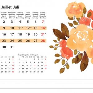 Kantoorkalender Flower Art 2024 - Juli