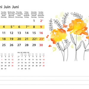 Kantoorkalender Flower Art 2024 - Juni