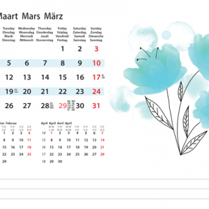 Kantoorkalender Flower Art 2024 - Maart