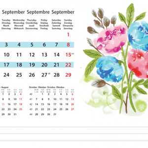 Kantoorkalender Flower Art 2024 - September