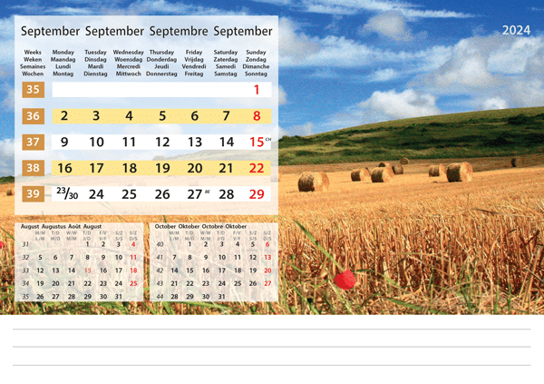Kantoorkalender Serenity 2024 - September