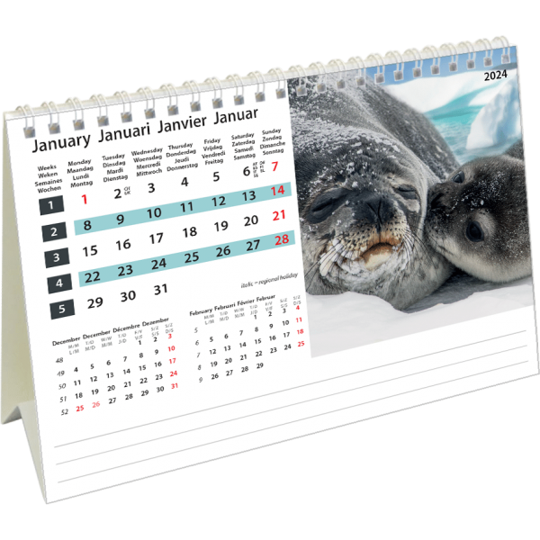 Kantoorkalender Wildlife 2024 - Januari