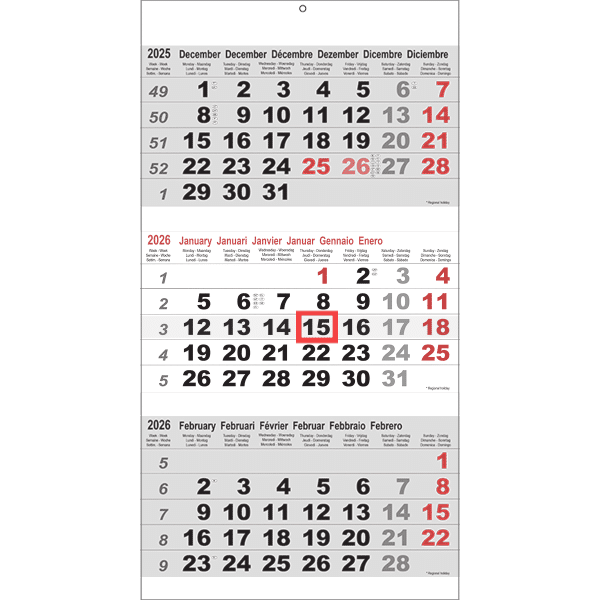 3-maandkalender Maxi 2026