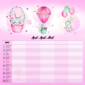 Muurkalender Family Planner - april detail