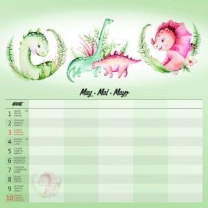 Muurkalender Family Planner - mei detail