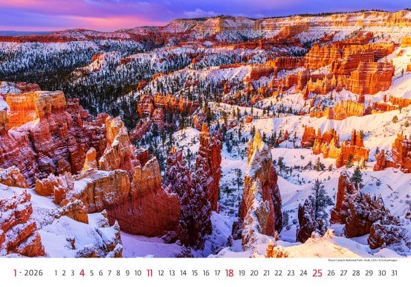 Muurkalender National Parks 2026 - januari
