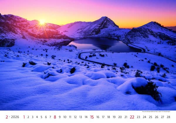Muurkalender National Parks 2026 - februari