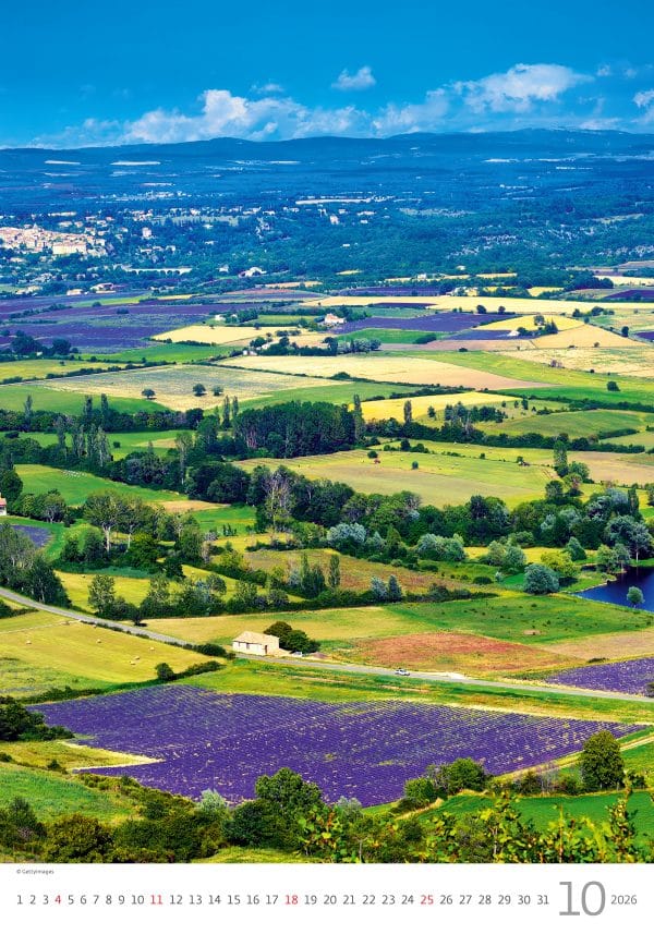 muurkalender Provence 2026 - oktober