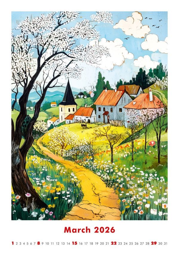 Muurkalender Art Naive 2026 - maart