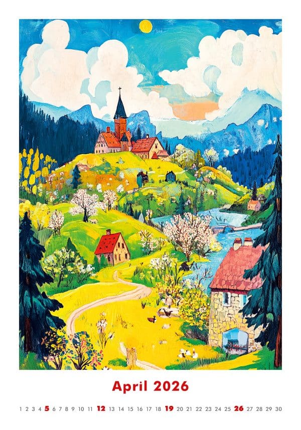 Muurkalender Art Naive 2026 - april