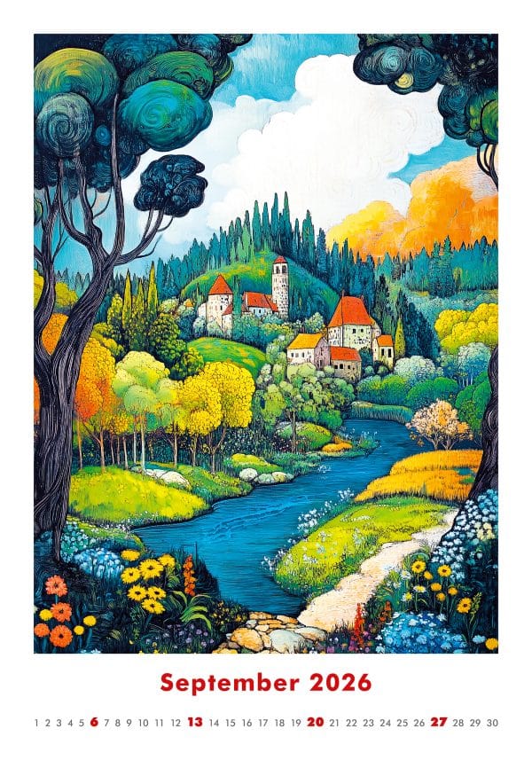 Muurkalender Art Naive 2026 - september