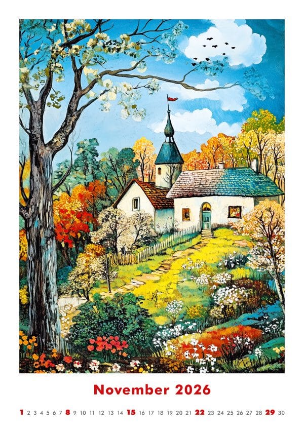 Muurkalender Art Naive 2026 - november