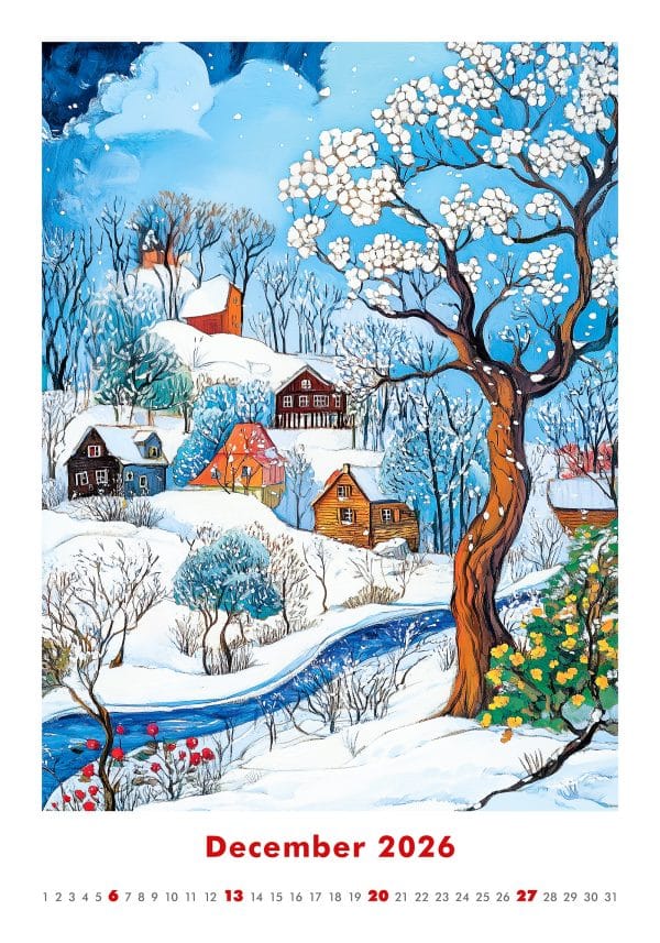 Muurkalender Art Naive 2026 - december