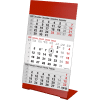 Kantoorkalender 3-maand Color rood 2026