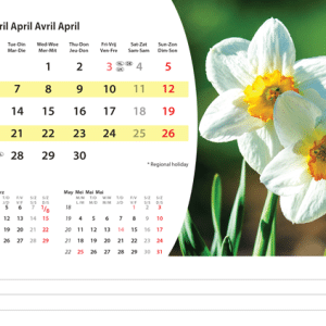 Bureaukalender Flowers 2026 - april