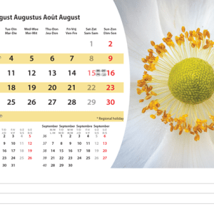Bureaukalender Flowers 2026 - augustus