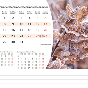 Bureaukalender Flowers 2026 - december