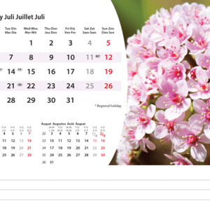 Bureaukalender Flowers 2026 - juli