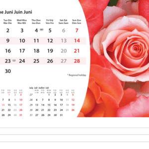 Bureaukalender Flowers 2026 - juni