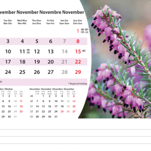 Bureaukalender Flowers 2026 - november
