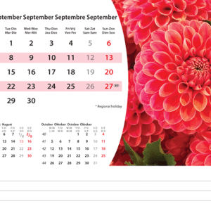 Bureaukalender Flowers 2026 - september