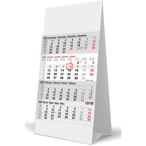 Kantoorkalender 4-maand 2026