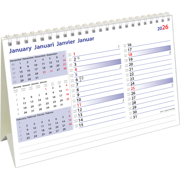 Kantoorkalender International Memo 2026