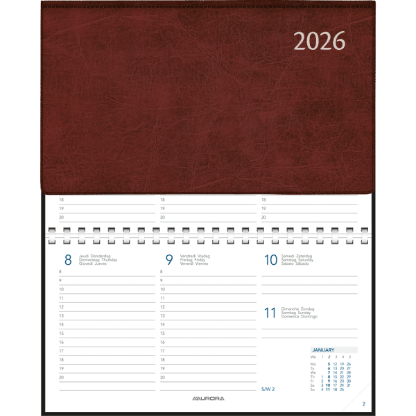 Zakagenda Novoplan 2026 spiraal Bordeaux