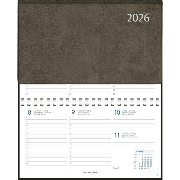 Zakagenda Novoplan 2026 spiraal Grijs