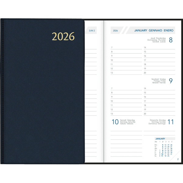 Zakagenda Visuplan 2026 gebonden blauw