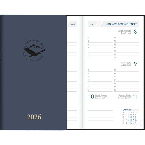 Zakagenda Visuplan 2026 gebonden indigo