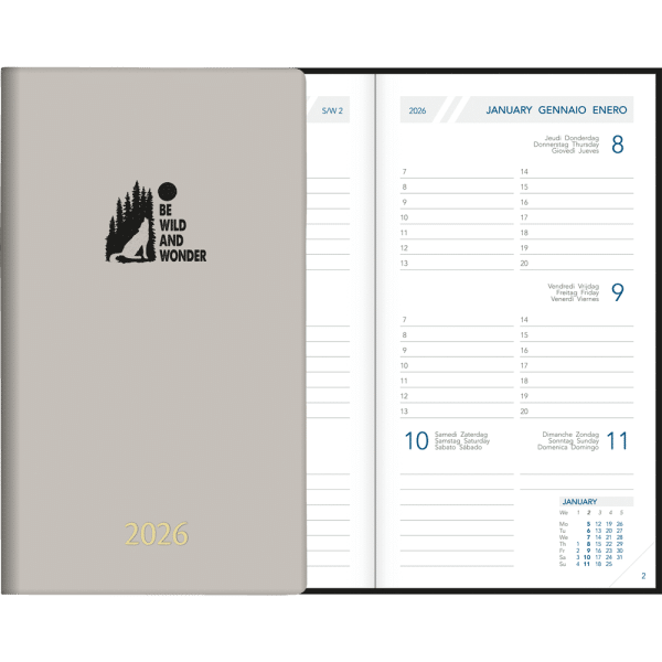Zakagenda Visuplan 2026 gebonden mistgrijs