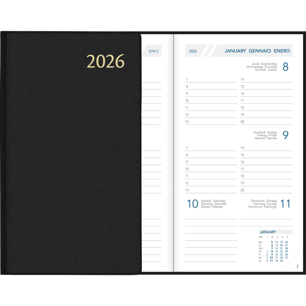 Zakagenda Visuplan 2026 gebonden zwart