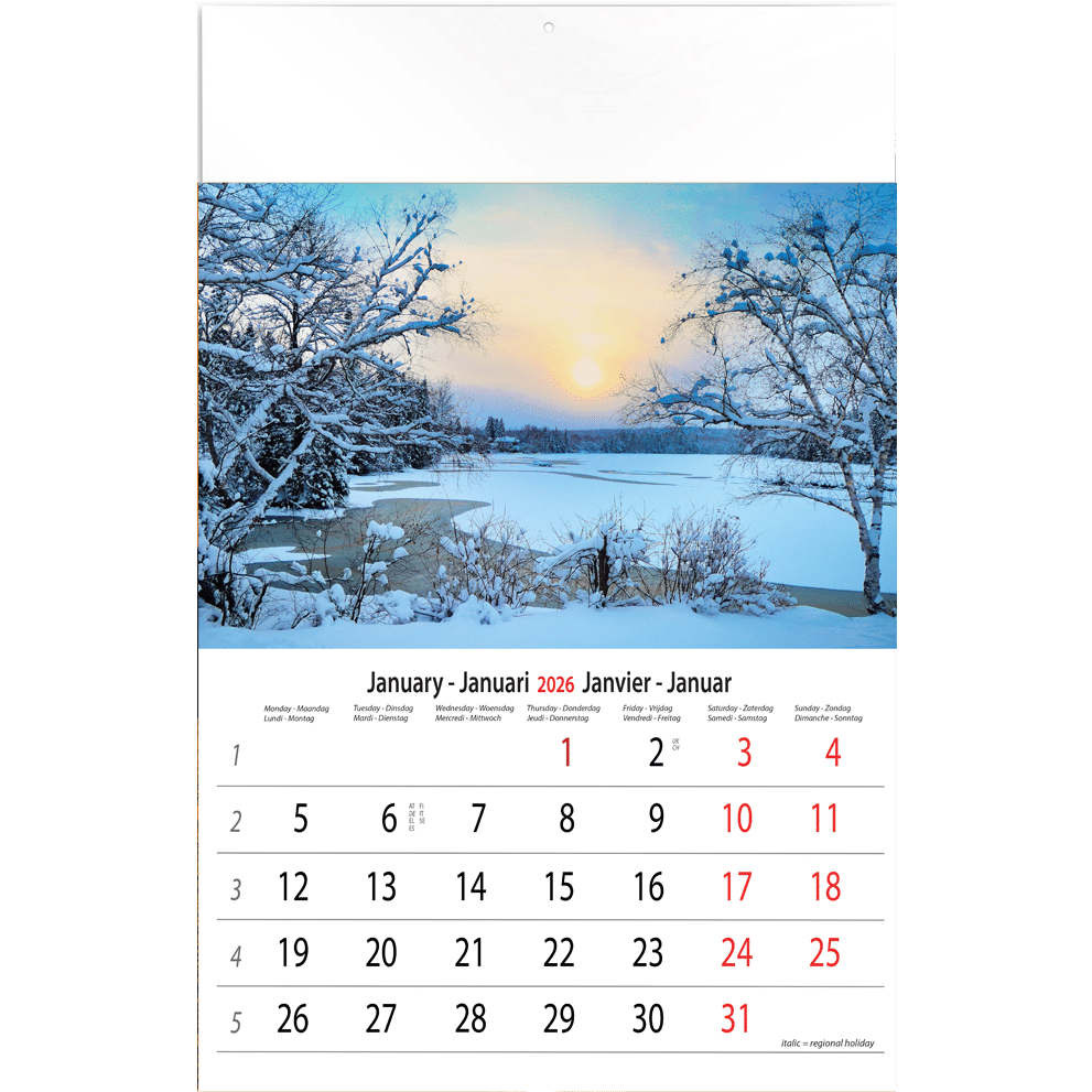 Muurkalender Serenity 2026 - Januari Muurkalender Serenity 2026 - Januari