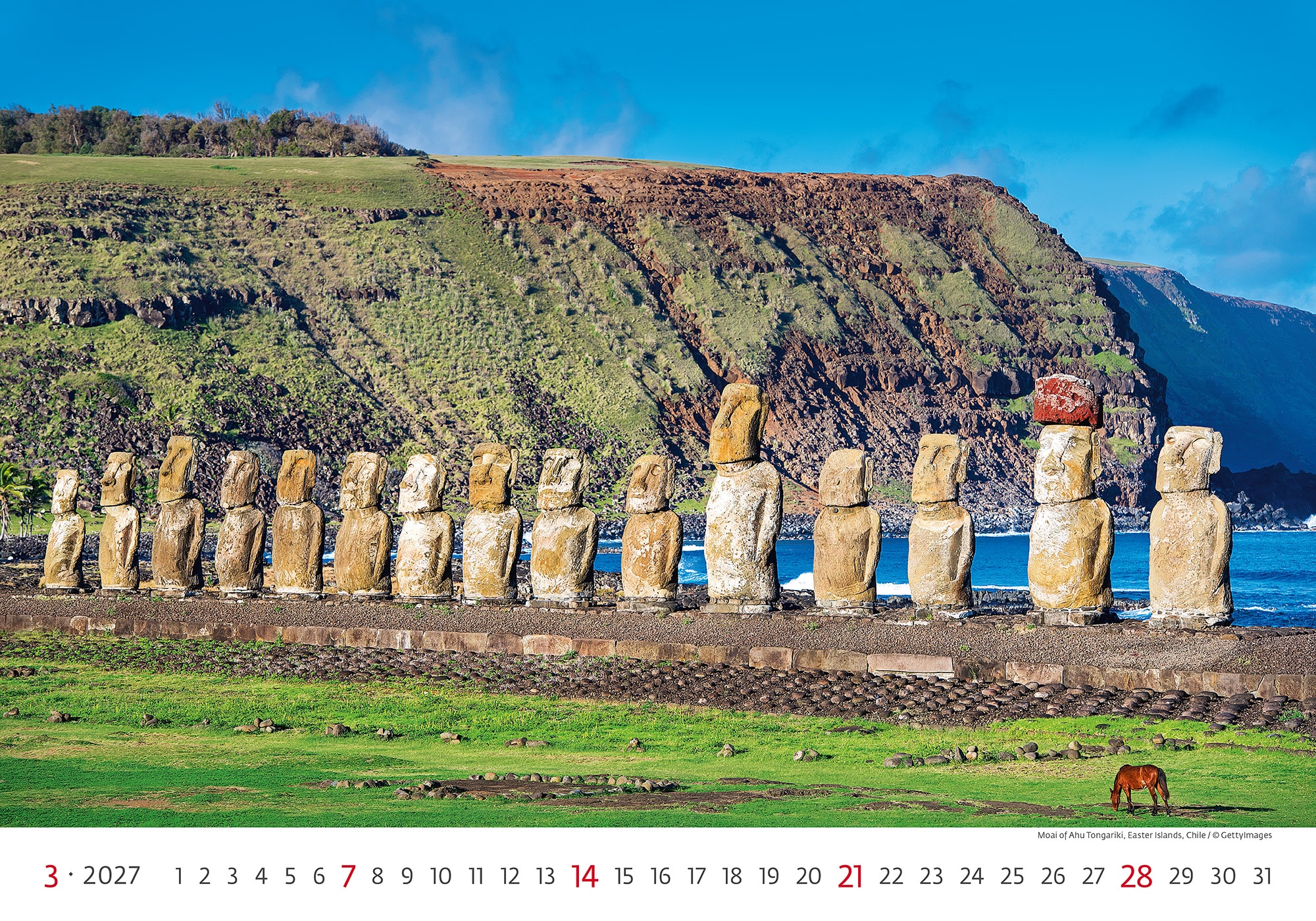 Muurkalender World Wonders 2027 - Maart Muurkalender World Wonders 2027 - Maart