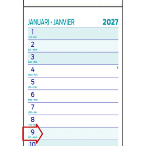 Strookkalender Midi 2027 - Detail