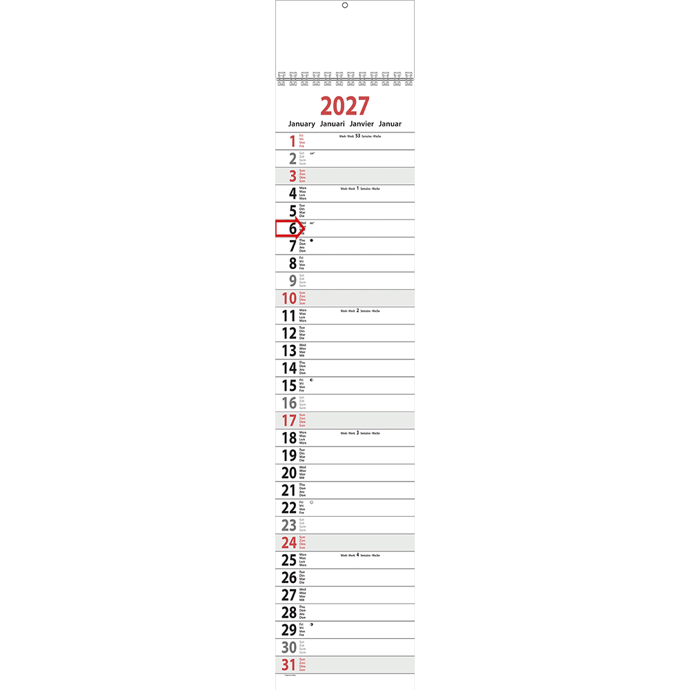 Strookkalender XL 2027 Strookkalender XL 2027