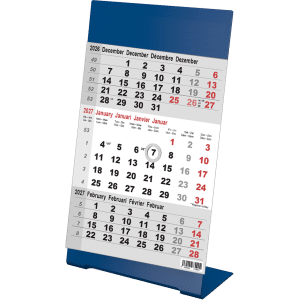 Bureaukalender 2027 3-maand Color blauw