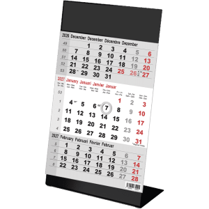 Bureaukalender 2027 3-maand Color zwart