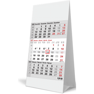Kantoorkalender 2027 3-maand grijs