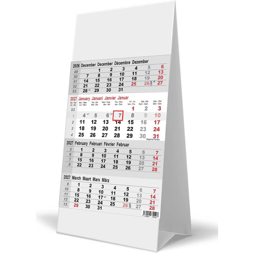 Kantoorkalender 2027 4-maand Kantoorkalender 2027 4-maand