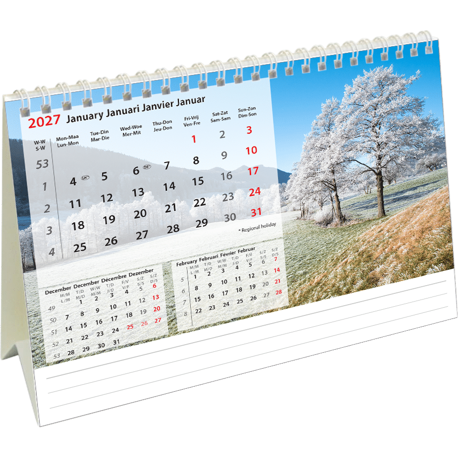Kantoorkalender Beautiful Nature 2027 - Januari Kantoorkalender Beautiful Nature 2027 - Januari