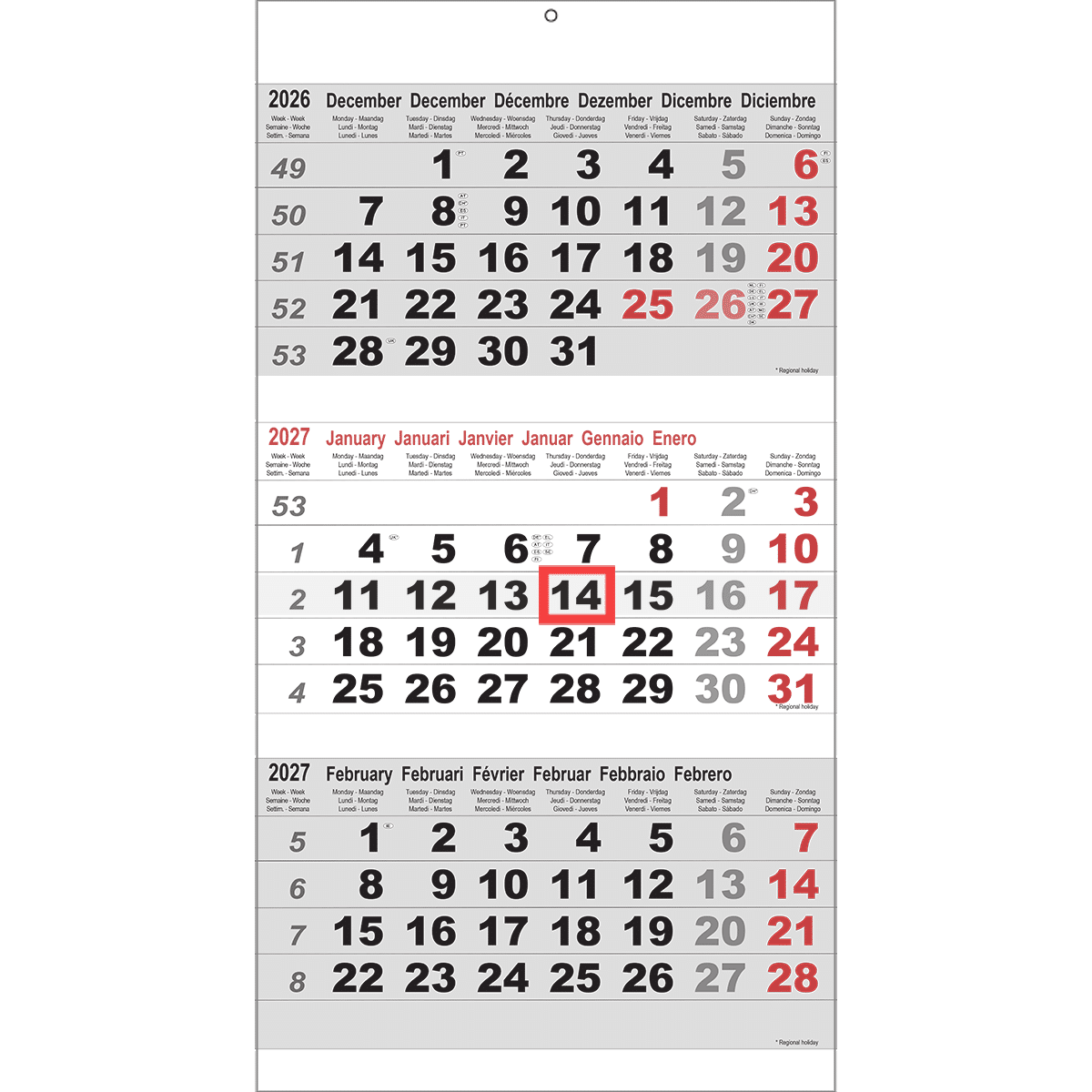 3-maandkalender Maxi 2027 3-maandkalender Maxi 2027