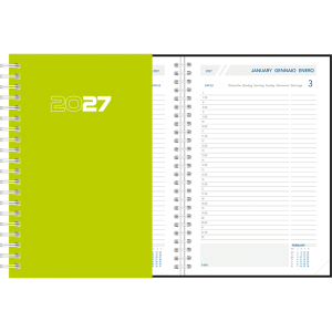 Dagagenda 2027 wire-o, groen