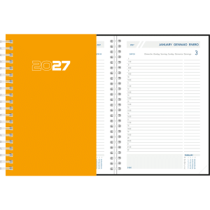 Dagagenda 2027 wire-o, oranje